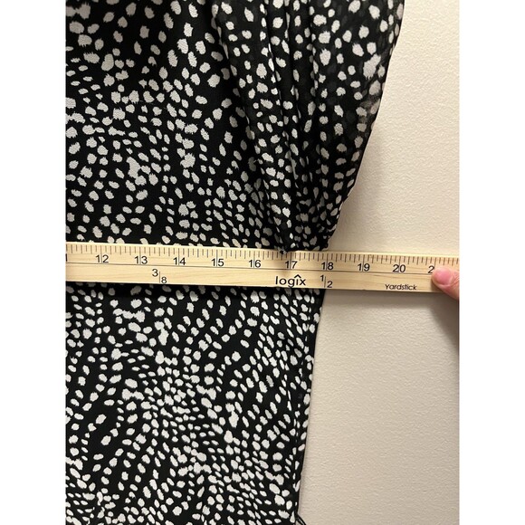 Zara Dress Black White Polka Dot Chiffon Long Sleeve Mini Button Up Size S New - Picture 10 of 11